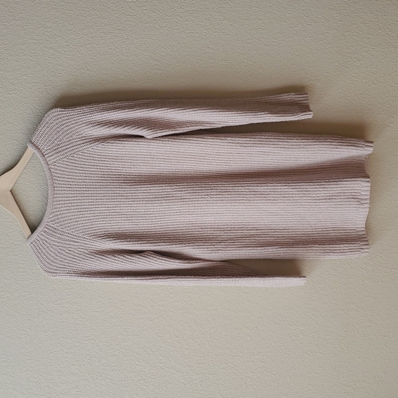 Nordstrom rack Love Tree sexy plunging V back sweater dress neutral taupe beige - Picture 3 of 12